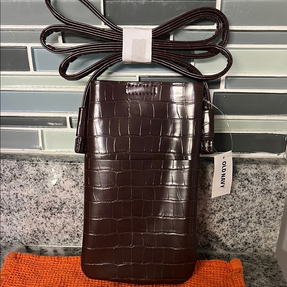 Old Navy Brown Croc-Embossed